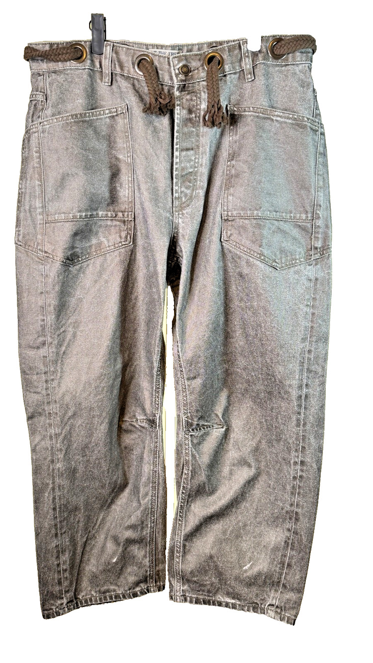 Free People Limited Edition Factory Sample Moxie Coated Barrel Jeans, Size 31